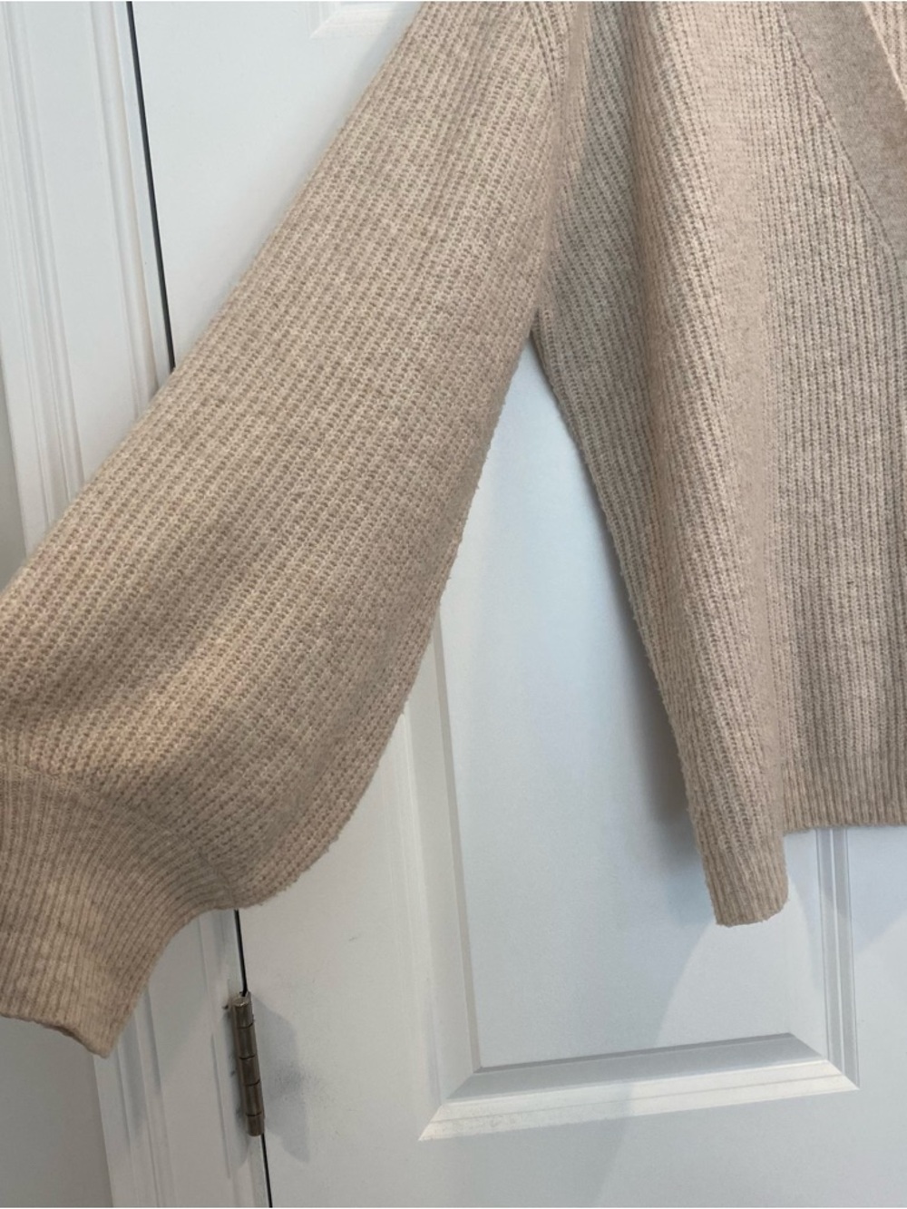 Altar'd State Neutral Beige Button-Front Ribbed Cardigan - Picture 4 of 5